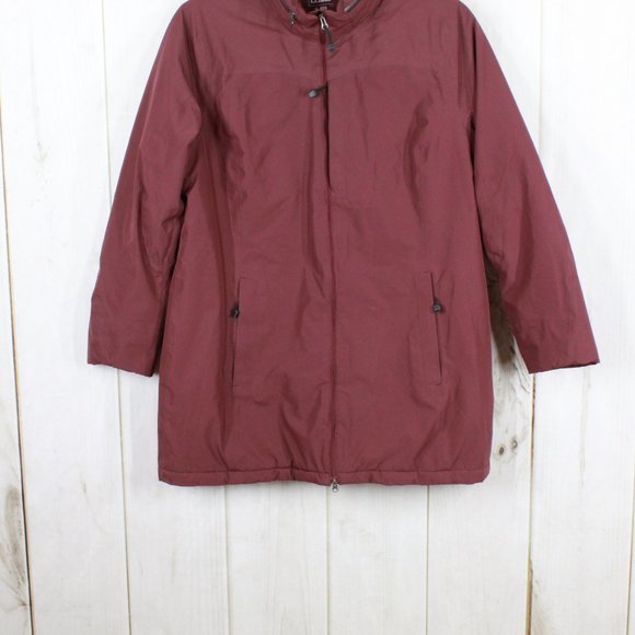 LL Bean Purple Primaloft Insulated Mid-Length Windbreaker Jacket Size XL - Picture 3 of 11
